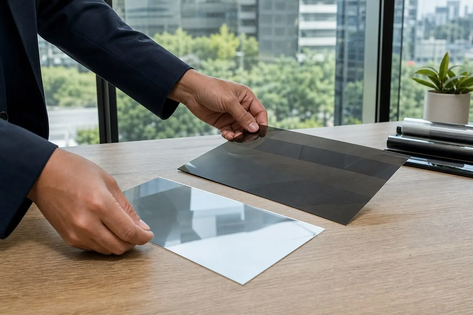Sélection de film solaire adapté aux vitrages d'un espace de bureaux