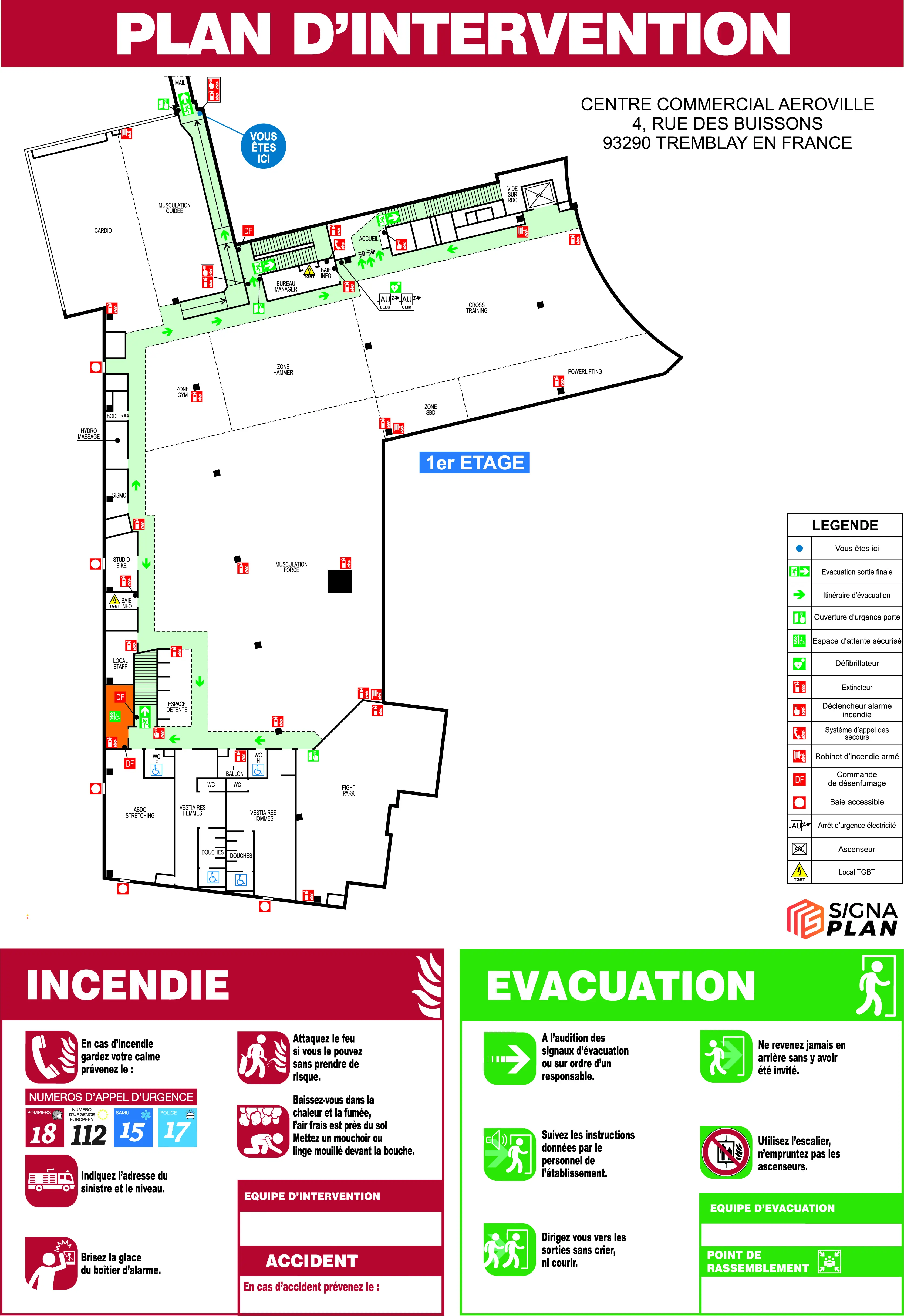 Plan d'intervention détaillé pour faciliter l'action des secours