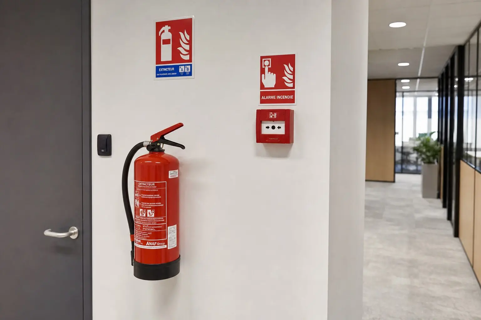 Repérage des extincteurs et déclencheurs manuels d'alarme incendie