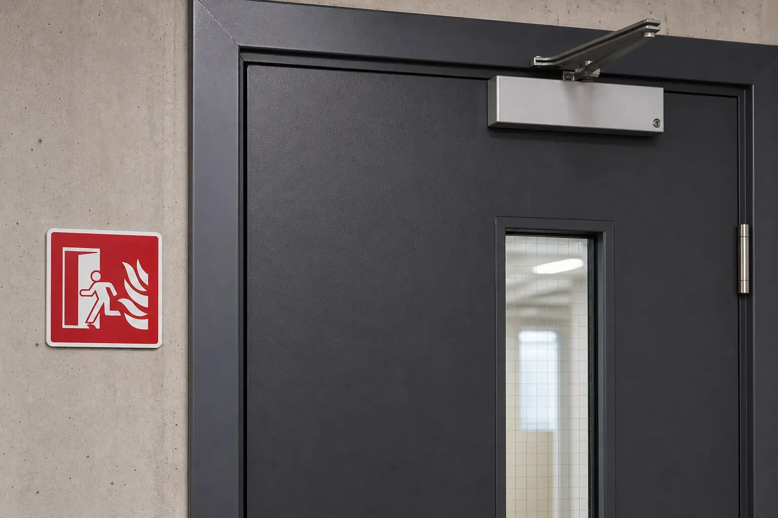 Signalisation de porte coupe-feu conforme ISO 7010